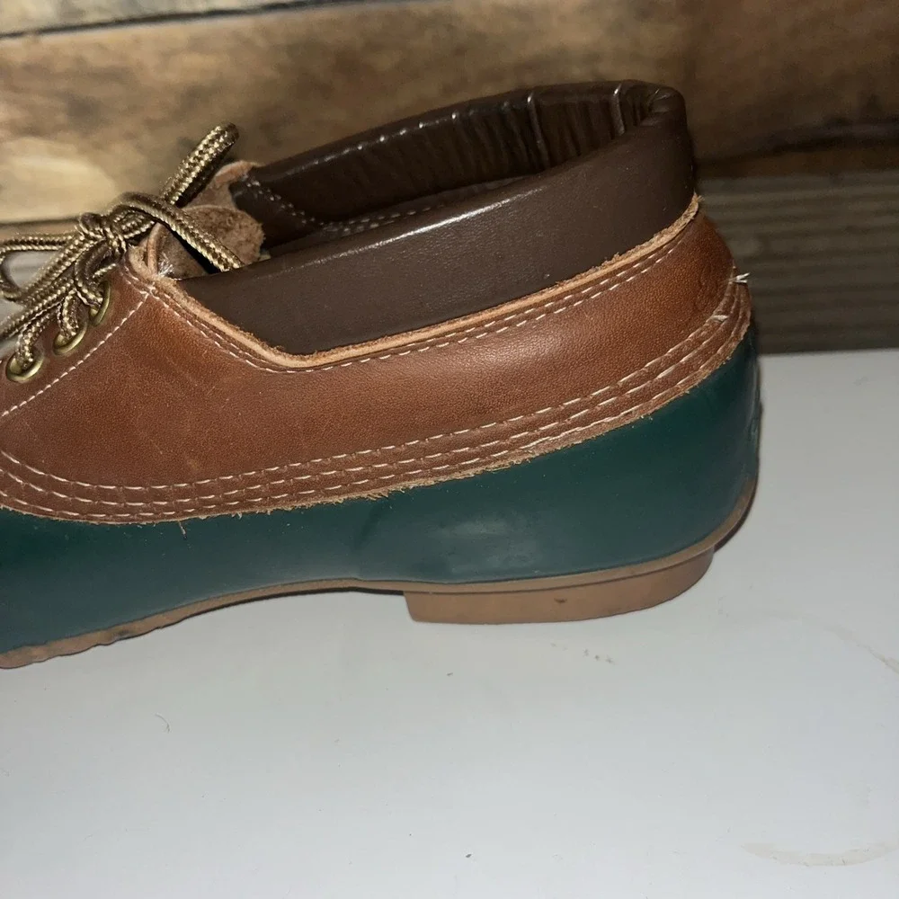 Eddie Bauer‎ Sz 9 M Rubber Moc Duck Boots Tan  Green Women's USA Made